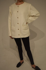 heart button 2way jacket coat (white,beige)