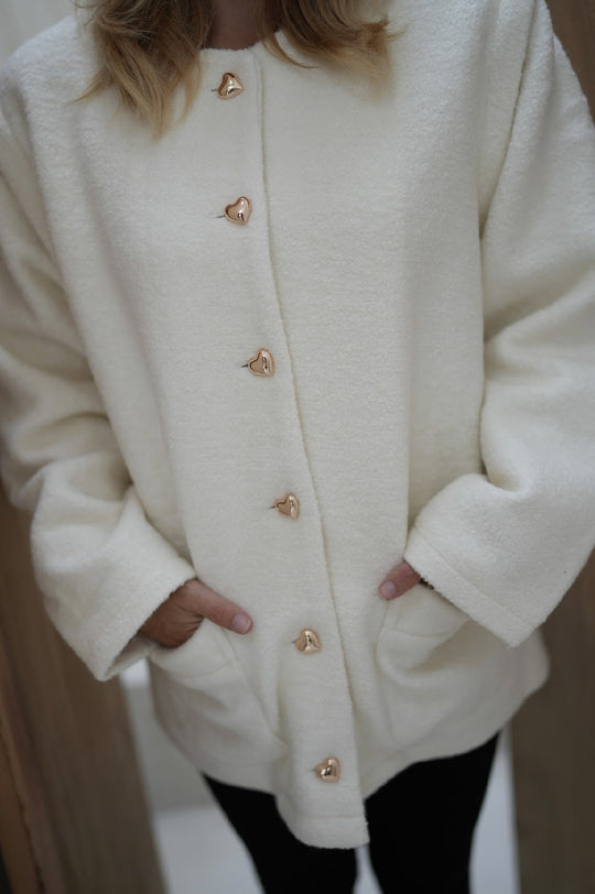heart button 2way jacket coat (white)