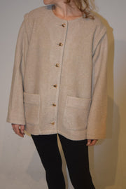 heart button 2way jacket coat (white,beige)