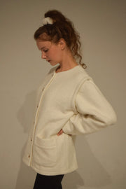 heart button 2way jacket coat (white,beige)