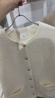 heart button 2way jacket coat (white,beige)