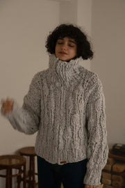 Hand made zip sweater - grey