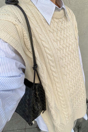 cable stitch knit vest
