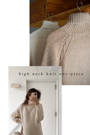 high neck knit one-piece