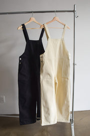 basic denim overalls (ivory,black)