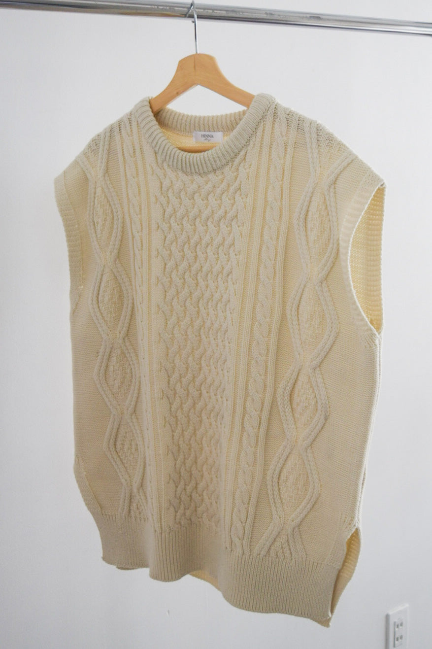 cable stitch knit vest