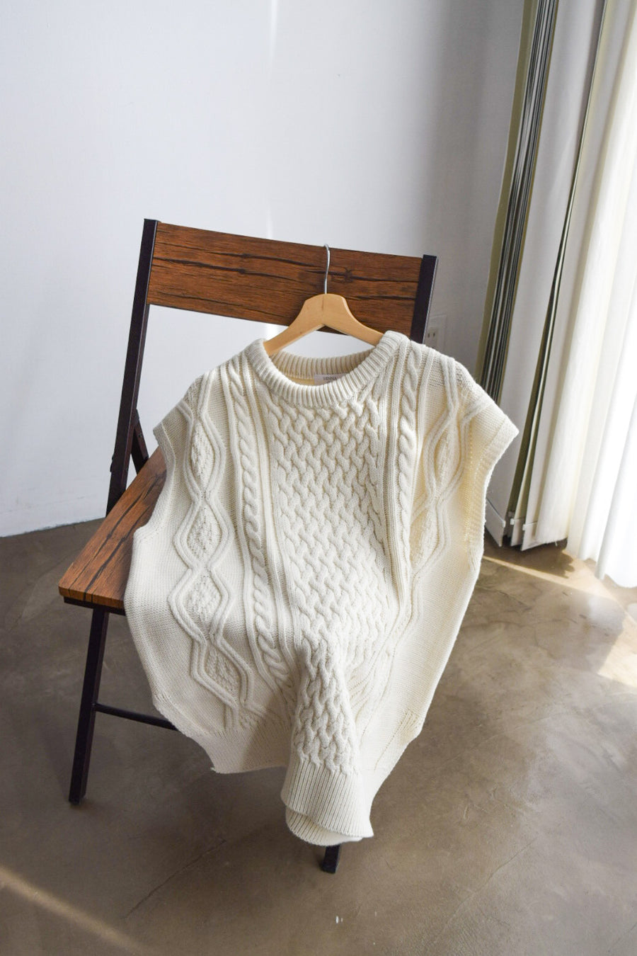cable stitch knit vest