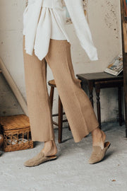 〈再入荷〉knit wide pants-beige brown